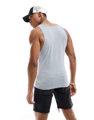Asos Design Essential Muscle Fit Tank Top In Gray