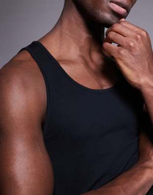 ASOS DESIGN muscle fit tank in black