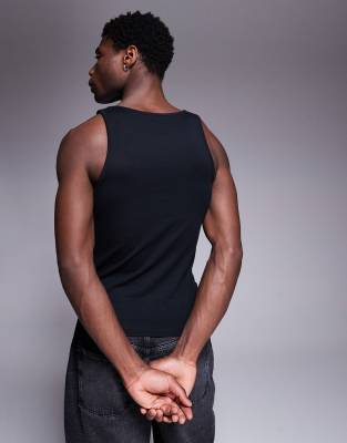 ASOS DESIGN muscle fit tank in black