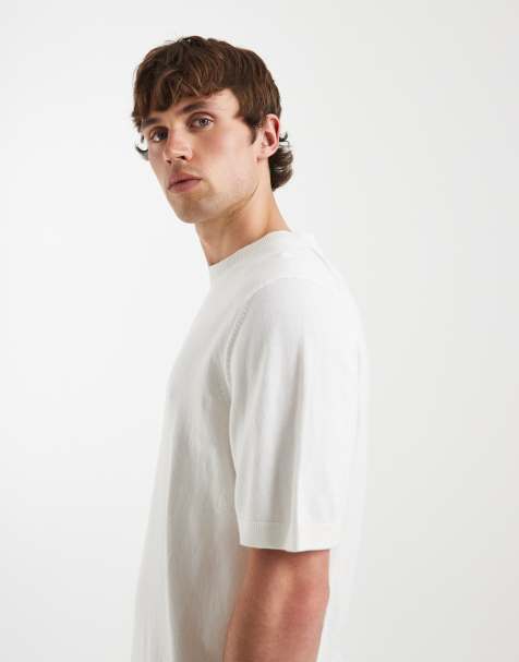 ASOS DESIGN – Essential – Naturvit, finstickad topp med avslappnad passform och rund halsringning - view 1