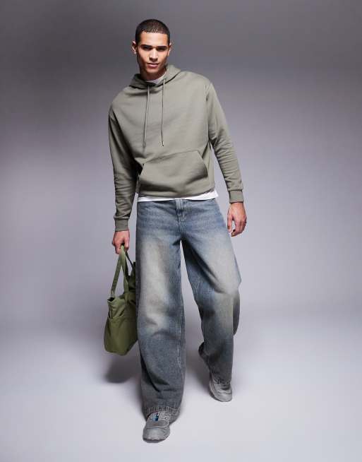 ASOS DESIGN – Essential – Oversize-Kapuzenpullover in Khaki