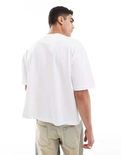 ASOS DESIGN – Essential – Oversize-T-Shirt mit kastigem Schnitt in Weiß aus schwerem Material, 240 g/m², 3 von 4