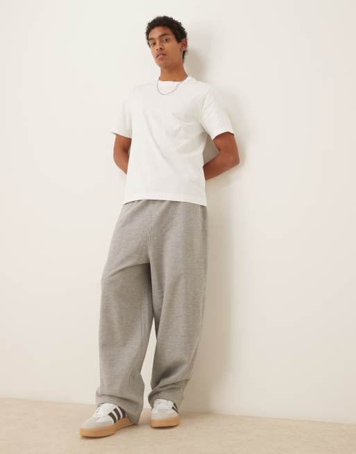 ASOS DESIGN essential oversized balloon trackies in grey marl