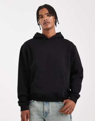 Asos Design Essential Oversized Boxy Hoodie In Black
