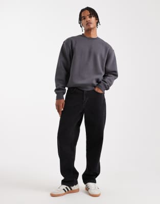 Asos Design Essential Oversized Boxy Sweatshirt In Gray