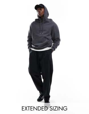 Asos Design Essential Oversized Hoodie In Charcoal-gray
