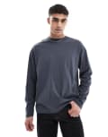 [ASOS DESIGN] ASOS DESIGN essential oversized long sleeve t-shirt in charcoal-Grey M Asphalt