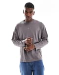 [ASOS DESIGN] ASOS DESIGN essential oversized long sleeve t-shirt in charcoal-Grey S Volcanic Glass
