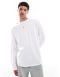 [ASOS DESIGN] ASOS DESIGN essential oversized long sleeve t-shirt in white XS WHITE