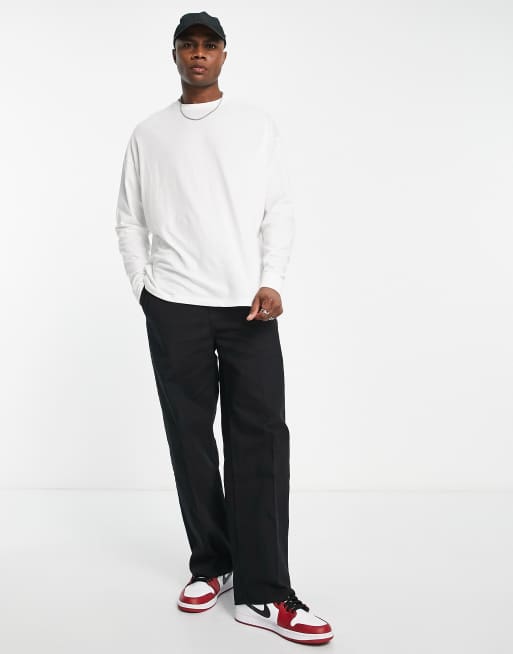 ASOS DESIGN essential oversized long sleeve t-shirt in white, 4 of 4