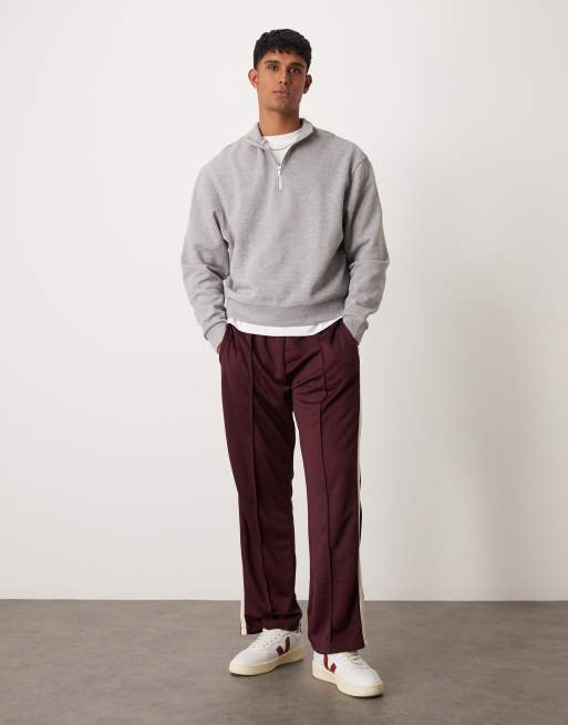 ASOS DESIGN - Essential - Oversized recht sweatshirt met kwartrits in gemêleerd grijs