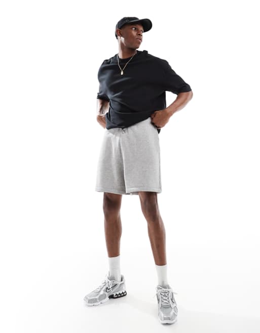 ASOS DESIGN essential oversized shorts in grey marl 