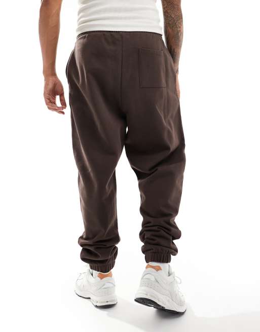 ASOS DESIGN essential oversized sweatpants in brown, 5 of 5