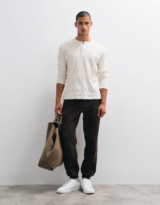 Asos Design Essential Oversized Sweatpants In Burgundy