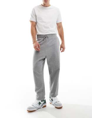 Asos Design Essential Oversized Sweatpants In Heather Gray