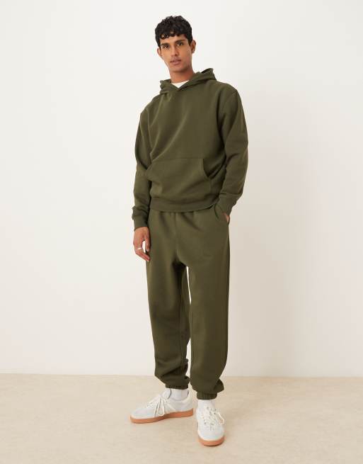 ASOS DESIGN essential oversized sweatpants in khaki , 2 of 5