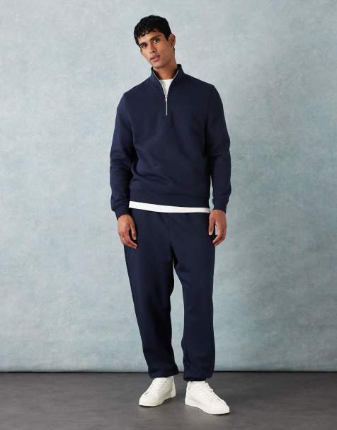 ASOS DESIGN essential oversized sweatpants in navy - view 1