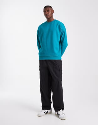 Asos Design Essential Oversized Sweatshirt In Blue