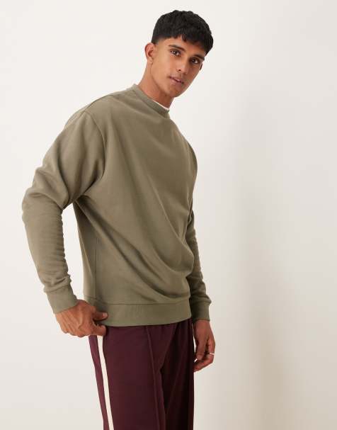 ASOS DESIGN essential oversized sweatshirt in khaki - view 1