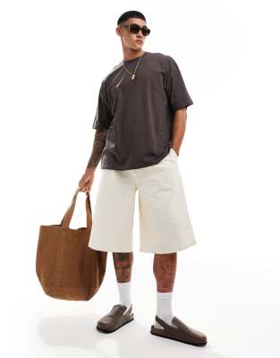 ASOS DESIGN - Essential - Oversized T-shirt i brun