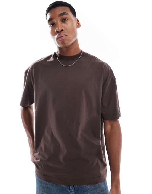 ASOS DESIGN - Essential - Oversized t-shirt i mørkebrun