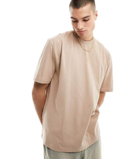 ASOS DESIGN essential oversized t-shirt in brown 