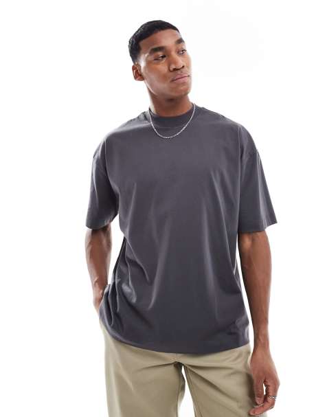 ASOS DESIGN essential oversized t-shirt in charcoal - view 1