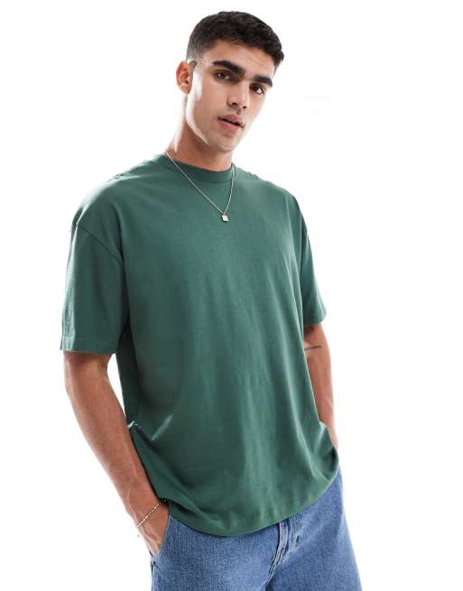 ASOS DESIGN essential oversized t-shirt in dark green   