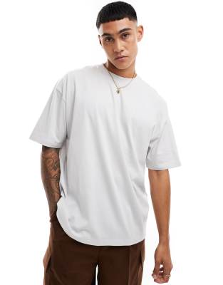 Shop Asos Design Essential Oversized T-shirt In Gray