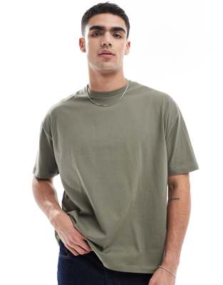 essential oversized t-shirt in khaki-Green