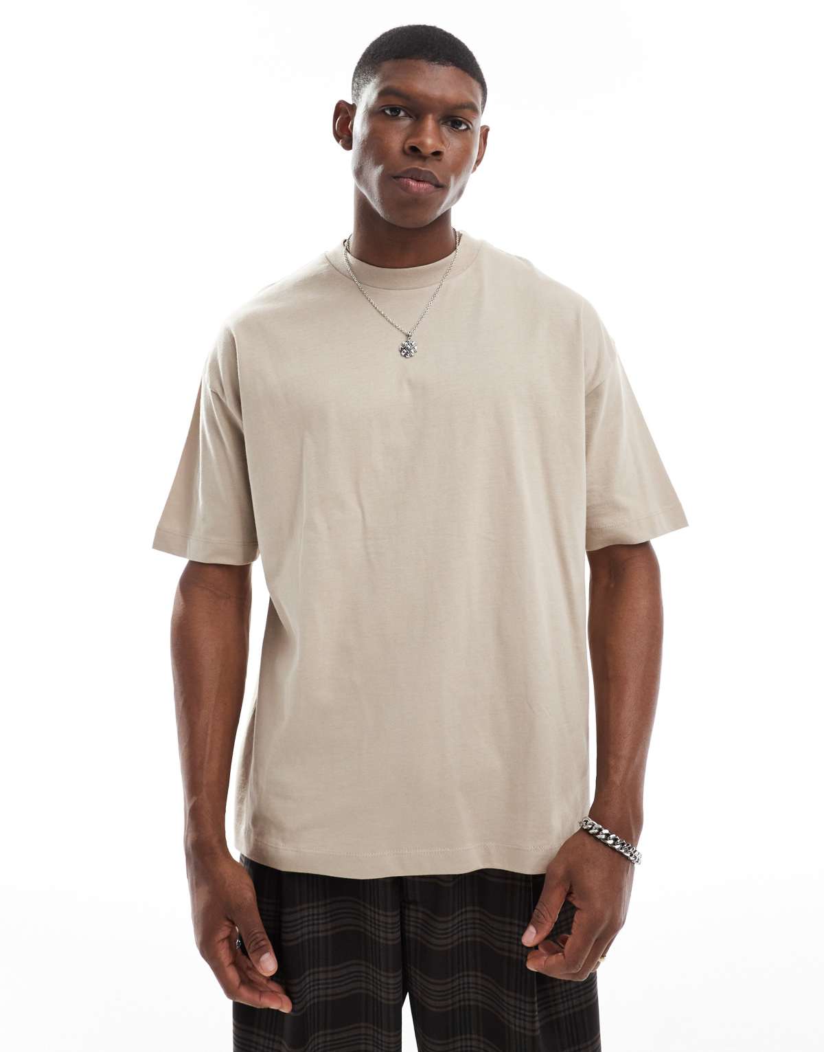 ASOS DESIGN essential oversized t-shirt in stone