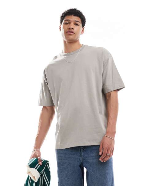 ASOS DESIGN essential oversized t-shirt in stone - view 1