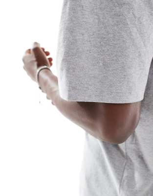 Asos Design Essential Heavyweight Crew Neck T-shirt 240gsm In Gray
