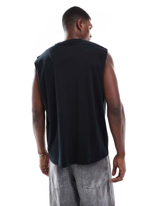 ASOS DESIGN oversized tank in black