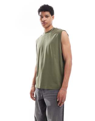 ASOS DESIGN - Essential - Oversized tanktop in groen - view 1