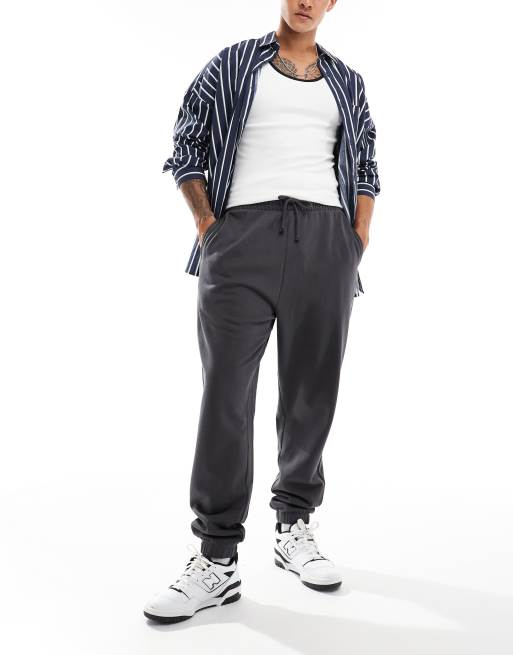 ASOS DESIGN essential oversized trackies in charcoal, 2 of 5
