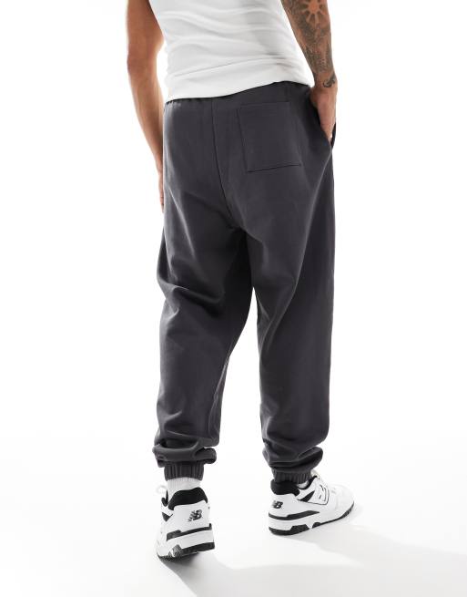 ASOS DESIGN essential oversized trackies in charcoal, 3 of 5