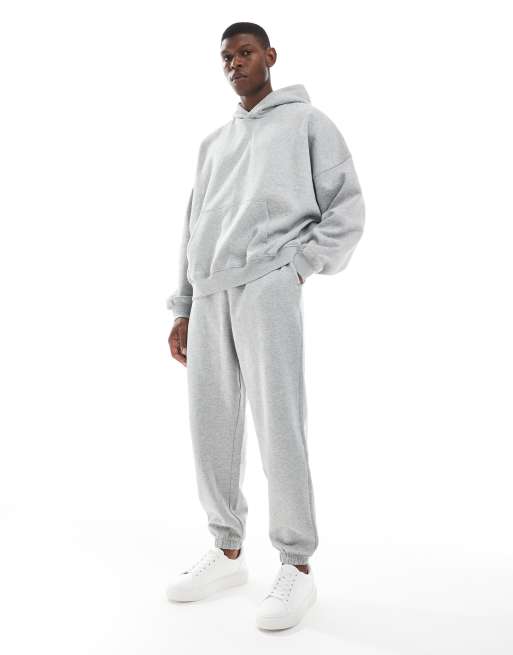 ASOS DESIGN essential oversized trackies in grey marl