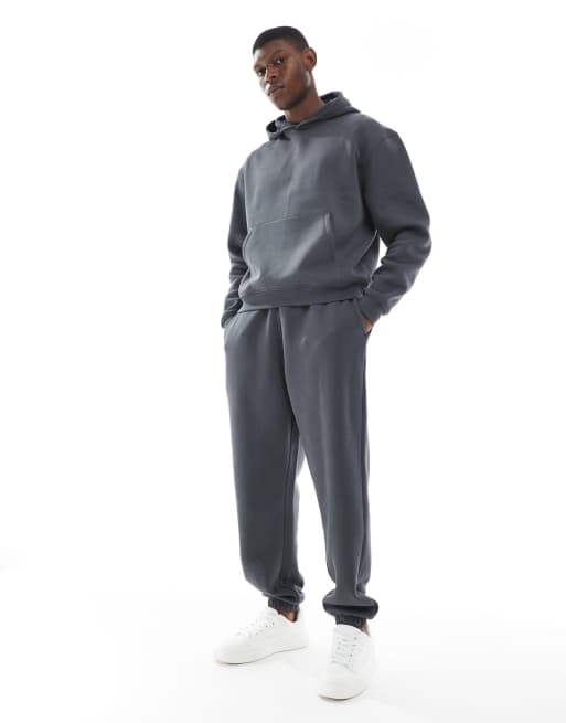 ASOS DESIGN essential oversized trackies in grey 