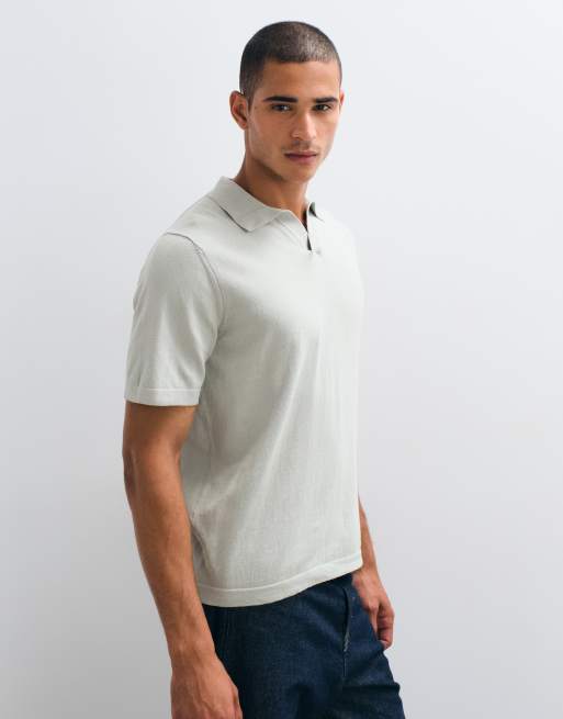 ASOS DESIGN - Essential - Polo décontracté en maille fine avec encoche - Sauge, 2 de 5
