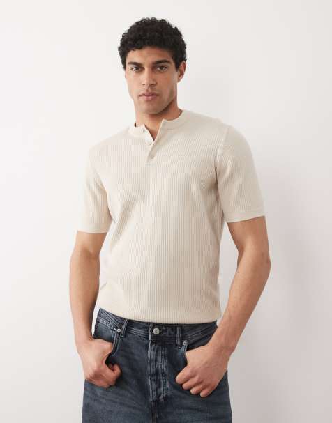 ASOS DESIGN - Essential - Polo en maille à fines côtes - Taupe - view 1
