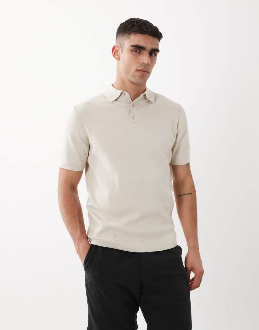 ASOS DESIGN - Essential - Polo in maglia a costine color pietra, 3 di 5