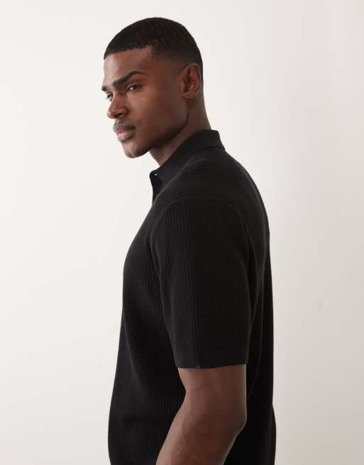 ASOS DESIGN - Essential - Polo oversize en maille fine - Noir, 4 de 5
