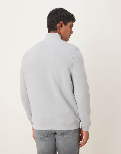 ASOS DESIGN essential quarter zip sweatshirt in gray, 3 of 5