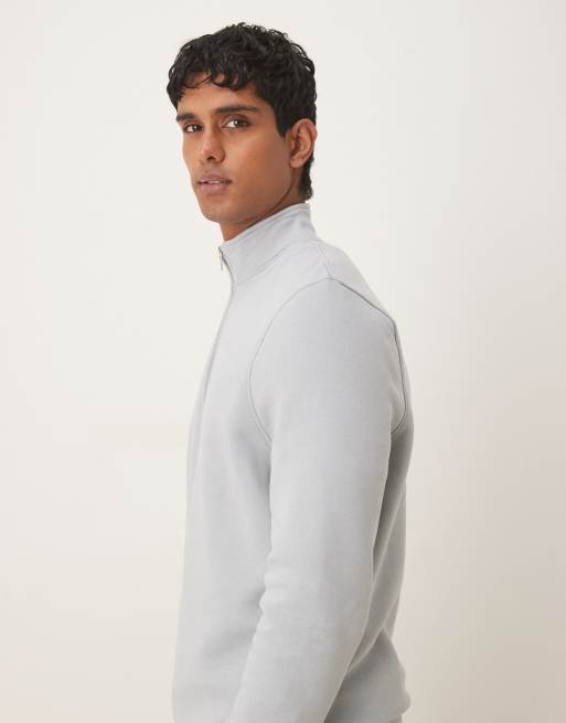 ASOS DESIGN essential quarter zip sweatshirt in gray, 4 of 5