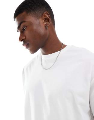 Asos Design Heavyweight Relaxed Crew Neck T-shirt With Raw Hem In Multi