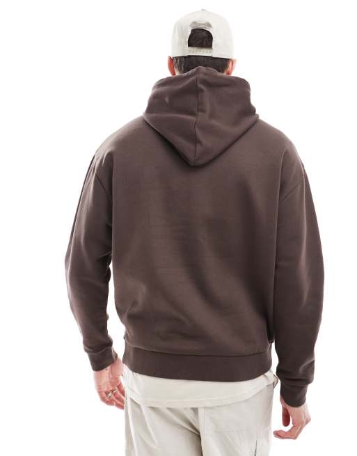 ASOS DESIGN essential relaxed fit hoodie in brown ASOS