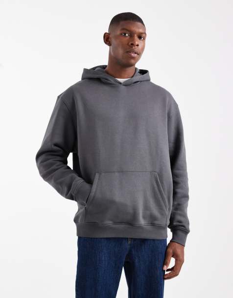 ASOS DESIGN essential relaxed fit hoodie in charcoal - view 1