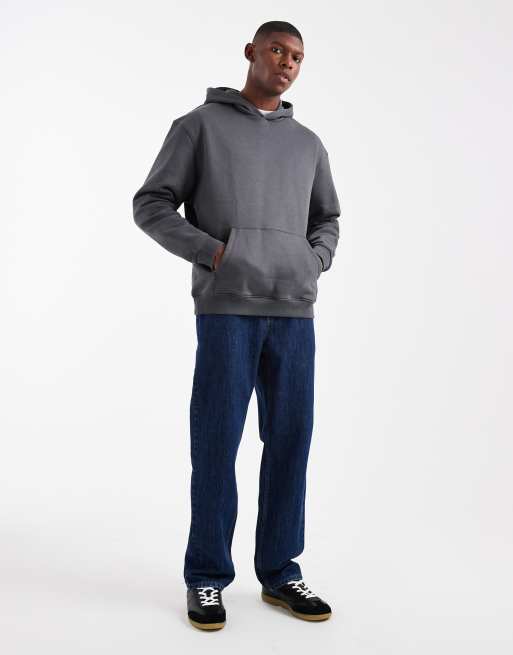 ASOS DESIGN essentials relaxed fit hoodie in charcoal