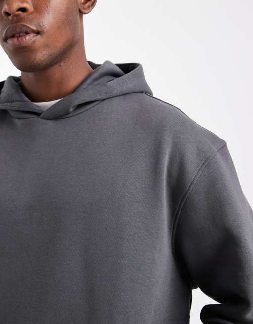 ASOS DESIGN essentials relaxed fit hoodie in charcoal